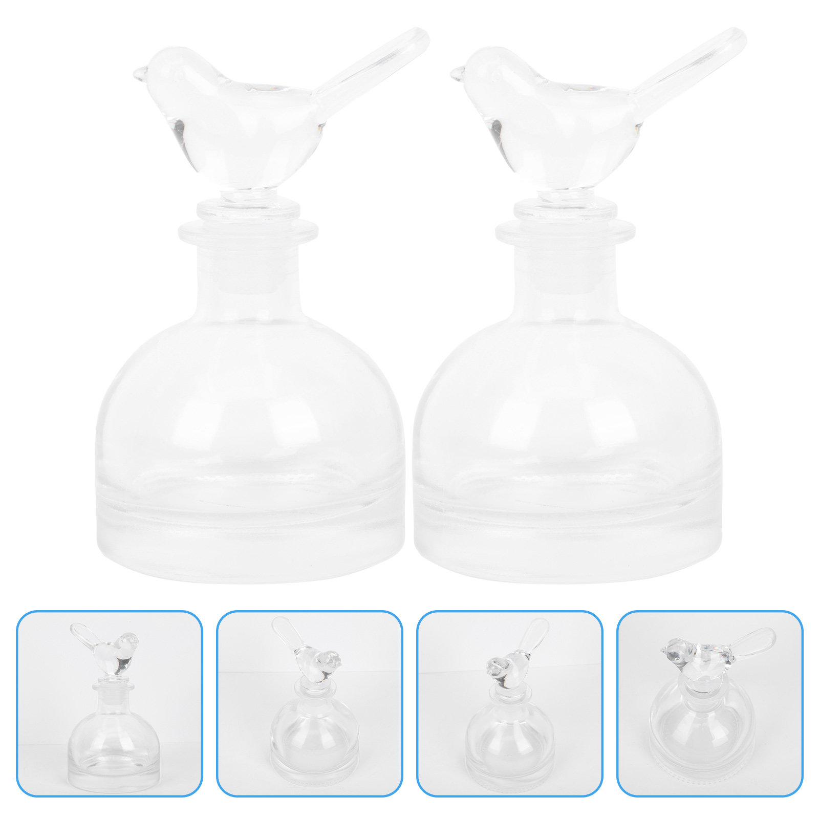 Home Fragrance Usa - 2 stuks glazen parfumflesjes premium helder