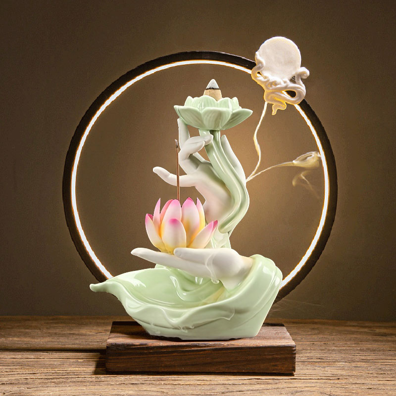 Home Fragrance Zen - Keramische paarse zand backflow wierookbrander Zen
